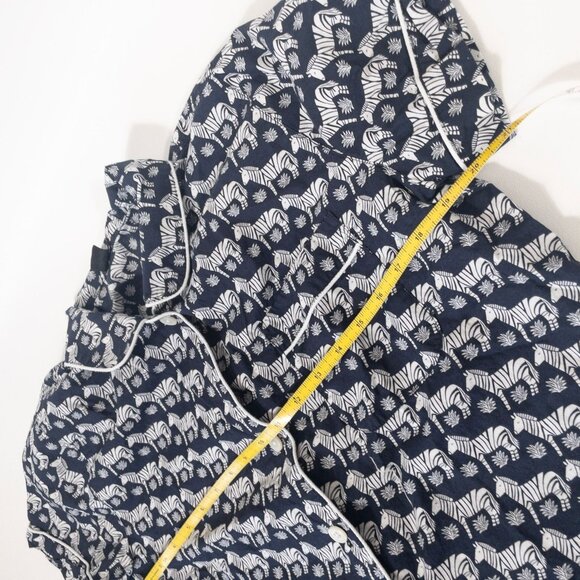 J. Crew Zebra Print Short Sleeve Button-Up Pajama Set SZ M - Picture 6 of 10